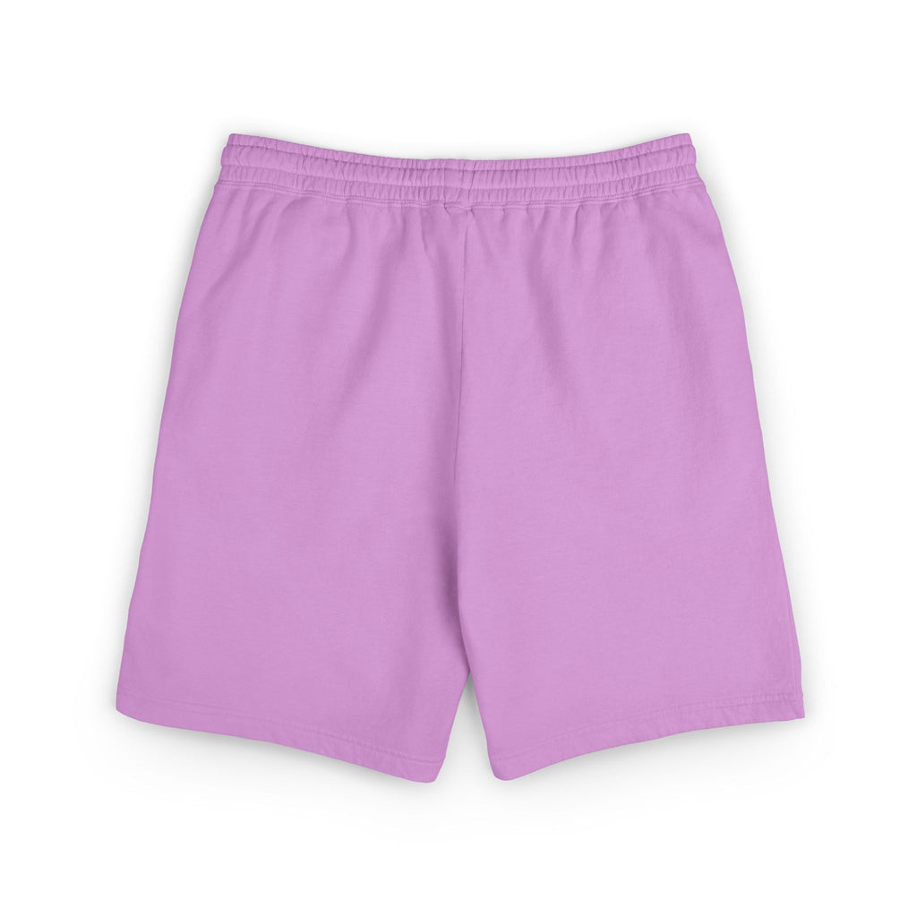 Lightweight Garment-Dyed Fleece Sweat Shorts — Relaxed Peach Lounge Shorts with Minimal White Logo