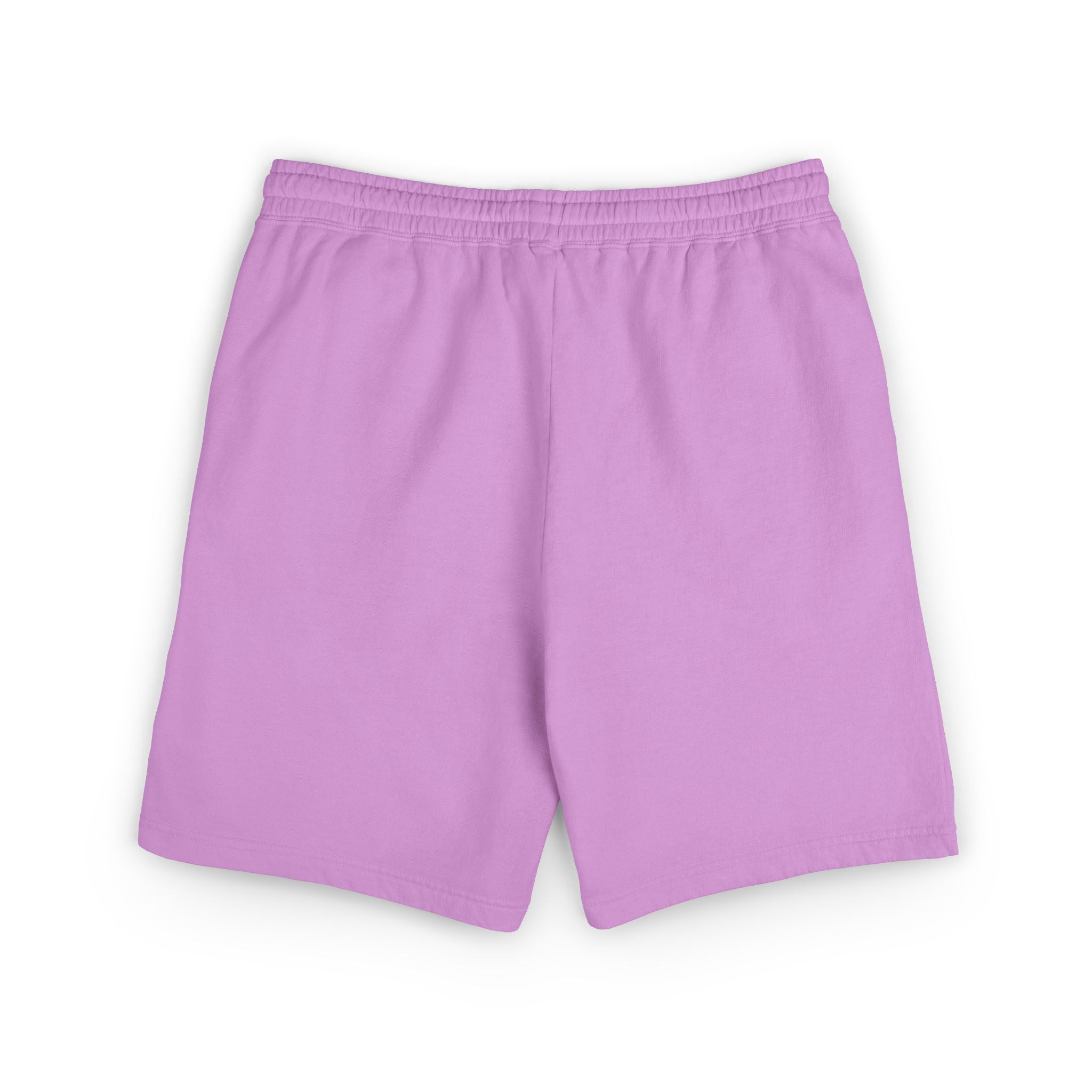 Lightweight Garment-Dyed Fleece Sweat Shorts — Relaxed Peach Lounge Shorts with Minimal White Logo