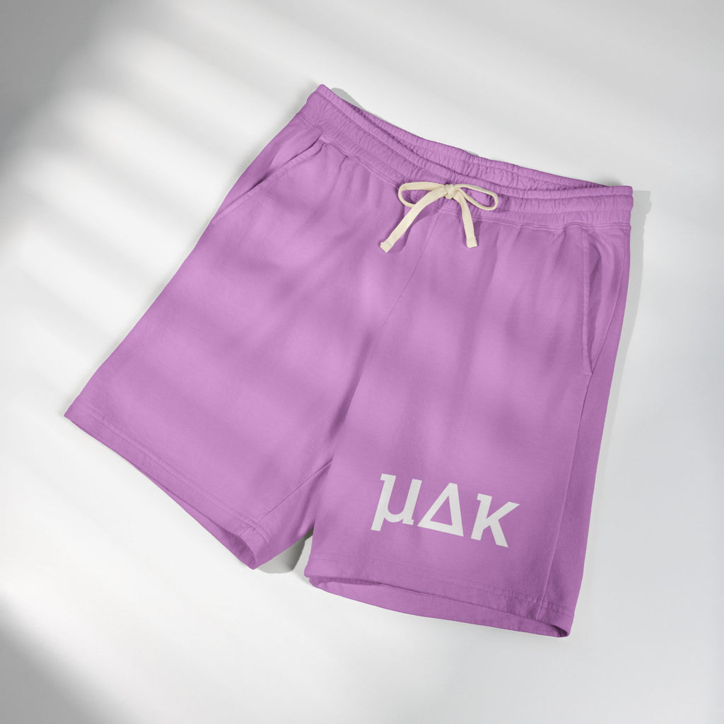 Lightweight Garment-Dyed Fleece Sweat Shorts — Relaxed Peach Lounge Shorts with Minimal White Logo