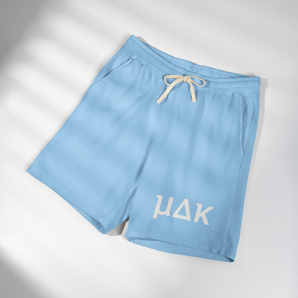 Lightweight Garment-Dyed Fleece Sweat Shorts — Relaxed Peach Lounge Shorts with Minimal White Logo