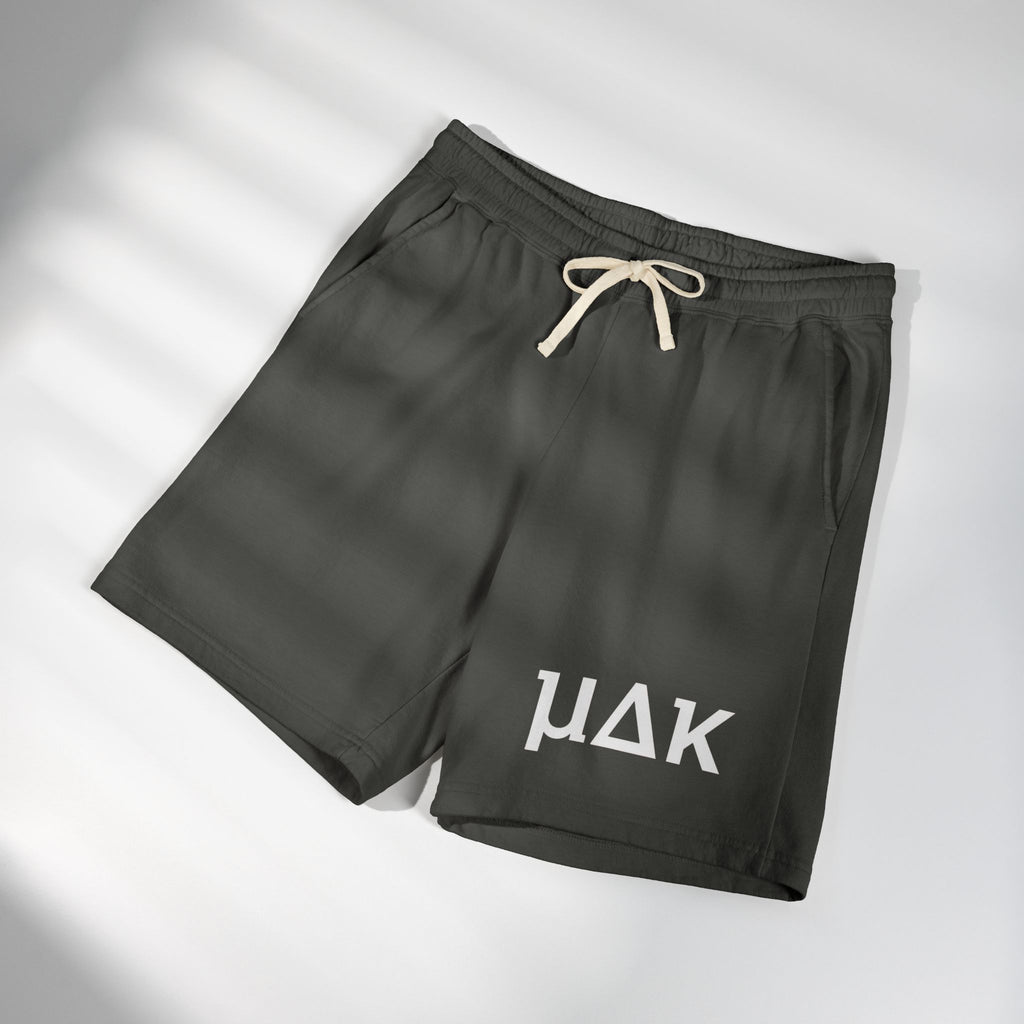 Lightweight Garment-Dyed Fleece Sweat Shorts — Relaxed Peach Lounge Shorts with Minimal White Logo