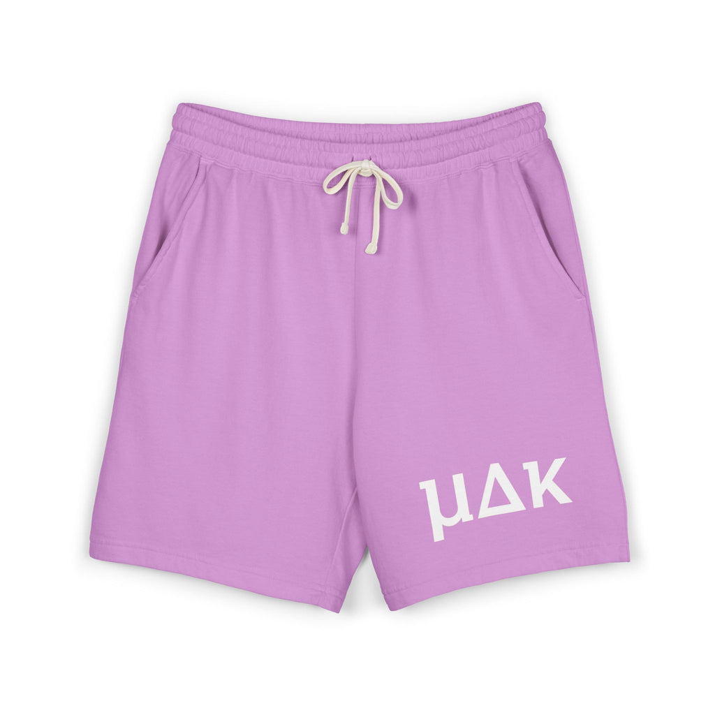 Lightweight Garment-Dyed Fleece Sweat Shorts — Relaxed Peach Lounge Shorts with Minimal White Logo
