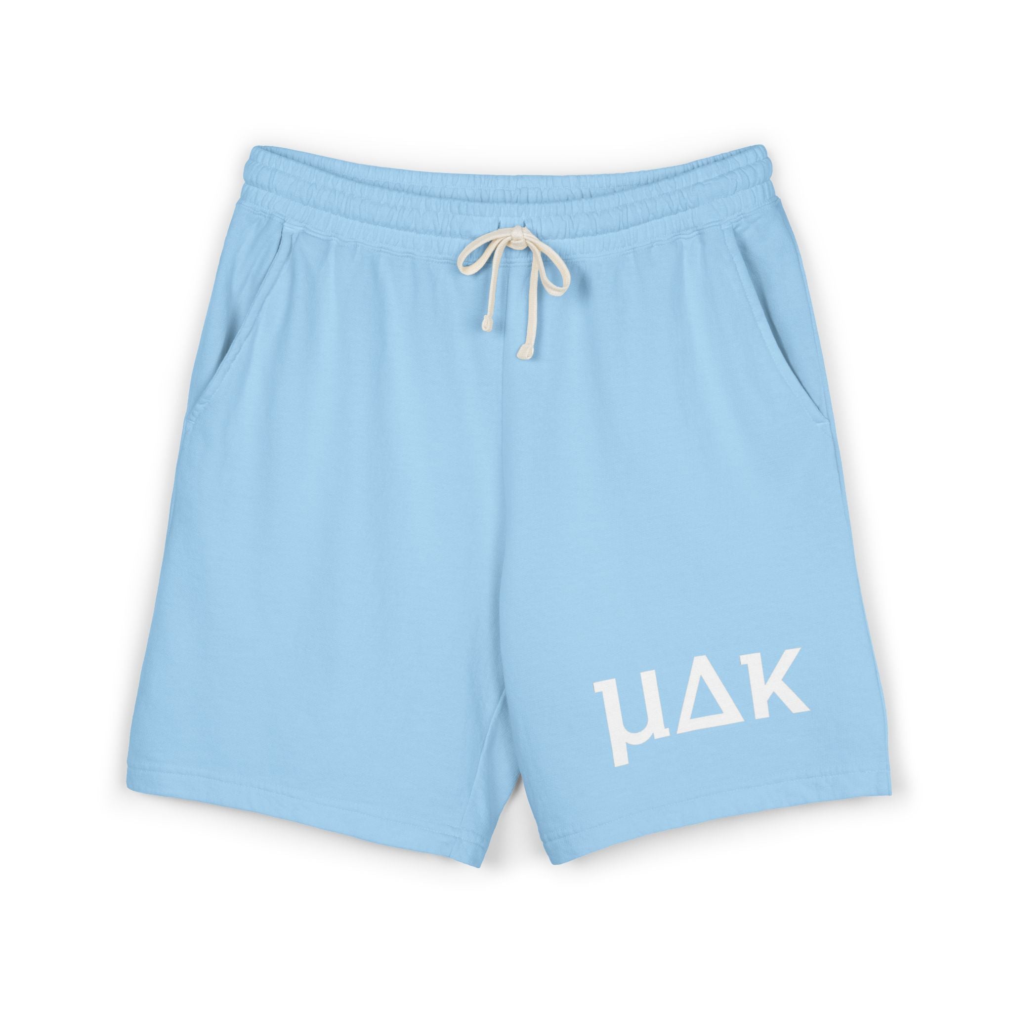 Lightweight Garment-Dyed Fleece Sweat Shorts — Relaxed Peach Lounge Shorts with Minimal White Logo